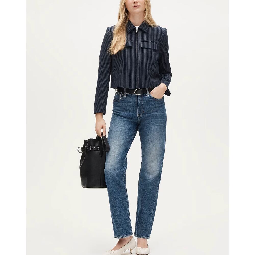 J. Crew Nipped Straight High Rise Jeans Semi-Stretch Charlotte Wash Size 30 NWT - Picture 3 of 16